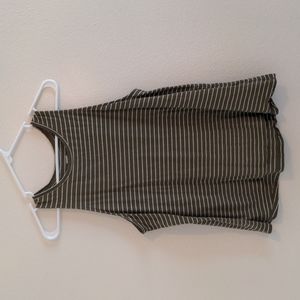 High neck olive green striped tank